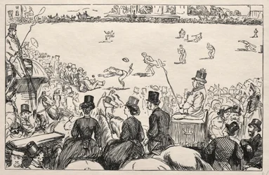 University Cricket Match at Lords, 1862.