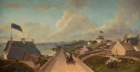 The Opening of the Dundee and Arbroath Railway, c.1838 (olja på duk)