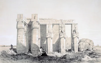 Ramseion, Luxor, Egypten, 1800-talet