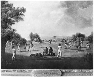 En cricketmatch, 1700-talet 1912.