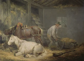 Hästar i ett stall, 1791