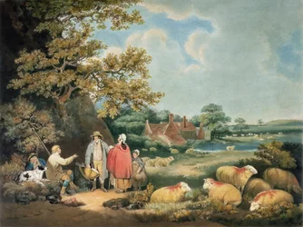 The Shepherds, graverad av William Ward (1766-1826), pub. av H. Morland, 1806 (mezzotintgravyr)