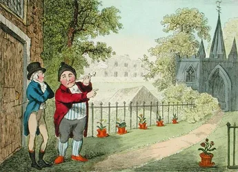 Showing a Garden, graverad av Isaac Cruikshank (1756-c.1811), publicerad 1796 (akvatint)