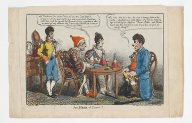 En HEIR at LAW !!, tryck gjord av Charles Williams, 1808 (handfärgad gravyr)