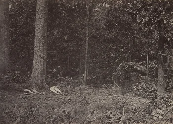 Scen för General McPhersons död, 1864 eller 1866.