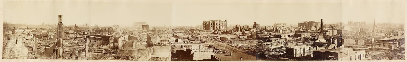 Utan titel Chicago efter branden i Chicago, 1871.