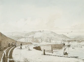 Swansea Harbor (akvarell och penna på papper)