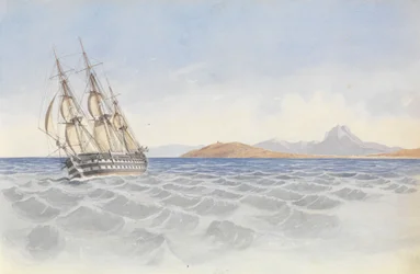 HMS "Bellerophon" utanför Cape Carthage, 26 april 1852