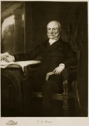 John Quincy Adams, USA:s sjätte president, pub. 1901 (fotogravyr) (se även 102587)