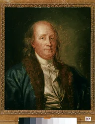 Porträtt av FRANKLIN Benjamin, ca 1846 (olja på duk)