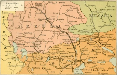 Karta över Salonica Front, 1919.