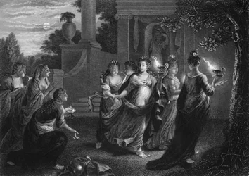 Ge oss av din olja, för våra lampor har slocknat, c1840.