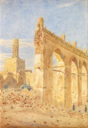 Ruinerna av Gama al-Hakim, Kairo (akvarell)