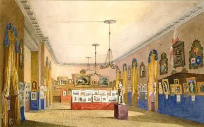 En utställning i Old Town Hall, Oxford, 1854