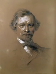 August Wilhelm Hofmann (1818-92) tysk kemist, 1864 (krita på papper)