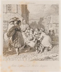 Market, Stuttgart, ca 1821 (etsning)
