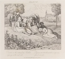 Bönder som återvänder från marknaden, Nancy, c.1821 (etsning)