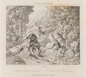 Handlare och hustru nära Jumieges, ca 1821 (etsning)