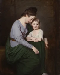 Ann Wilson med sin dotter, Sybill, ca 1776-77 (olja på duk)