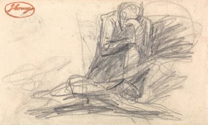 Knäböjande figur