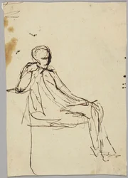 Sittande manlig figur, porträttstudie