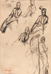 Sittande och stående figurer