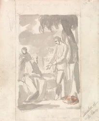 Studie till porträttet av major Thomas Pearson och brahminen