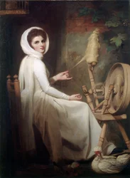 Spinstress Lady Emma Hamilton vid Spinning Wheel