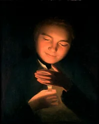 Konstnärens bror James, med ett ljus, 1761