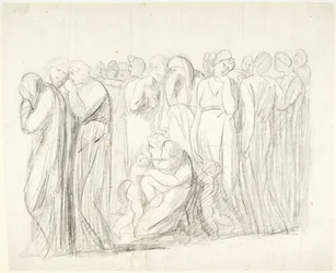 Gråtande kvinnor och barn: studie till ”Susannas anklagelse”; Verso: figurstudier