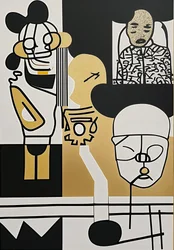 "Muted Witness", 2024 (Akryl på duk)