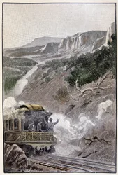Det var lika vackert som Yellowstone nationalpark (sidan 285) i "En excentrikers testamente" av Jules Verne