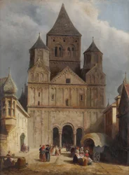 Vy över Marmoutier, Bas-Rhin, Frankrike