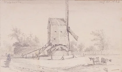 Utsikt över väderkvarnen på Blackheath, Greenwich, London, 1833