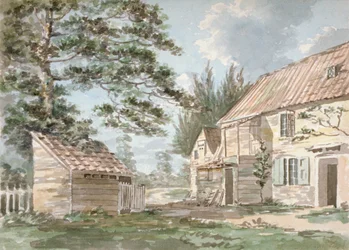 Overshot mill nära Greenford, Middlesex, 1797