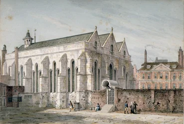 Utsikt över Temple Church, City of London, 1811.
