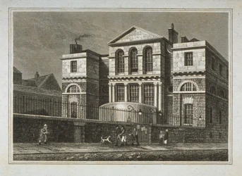 Vy över Sessions House, Old Bailey, 1812