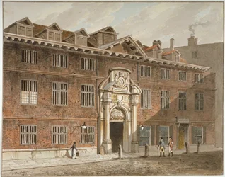 Västra framsidan av Blackwell Hall, King Street, City of London, 1811.