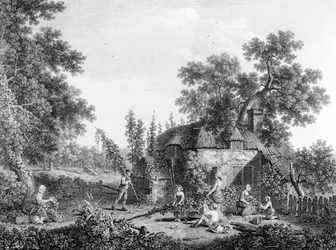Humleplockarna, etsat av Francis Vivares, 1760