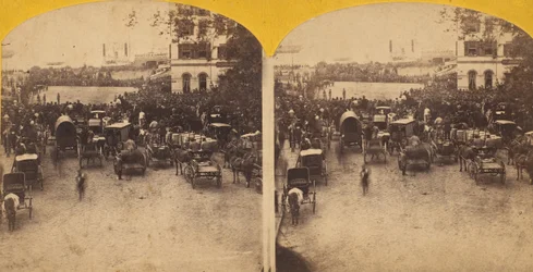 Mottagning av den japanska ambassaden vid batteriet, 1860.