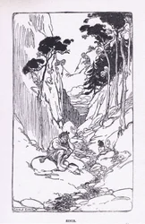 Sinis, från The Heroes publicerad av George Allen och Unwin 1929 (litho i färg)