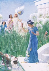 The babe among the bullrushes, från The Bible Picture Book utgiven av Thomas Nelson, ca 1950