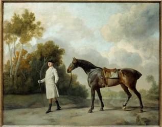 Porträtt av Assheton, Förste Viscount Curzon och hans sto Maria Målning av George Stubbs (1724-1806) Sön. 1x1,28 m