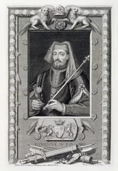 Henrik IV (1367-1413) kung av England från 1399, efter en målning i Hampton Court, graverad av konstnären