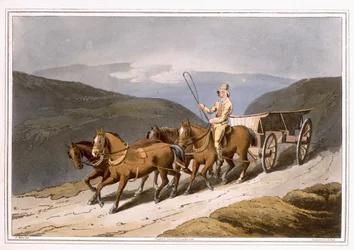 The East Riding or Wolds Wagon, graverad av Robert Havell the Elder, utgiven 1814 av Robinson and Son, Leeds.