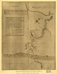 George Washingtons karta som följde med hans "Journal to the Ohio", 1754. LOC 99446116