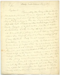 Ofullständigt brev [av G.W. Featherstonhaugh], Decatur, NC, till överste Abert [John James Abert], 19 juli 1837