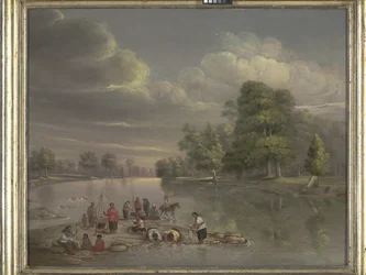 Scene On The Wabash (olja på duk)