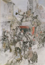 The Christmas Stagecoach (penna, wc och kroppsfärg)