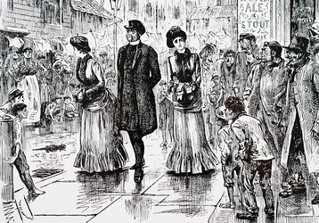 En inspektion av de lägre beställningarna. Av George du Maurier (1834-1896), en fransk-brittisk serietecknare och författare